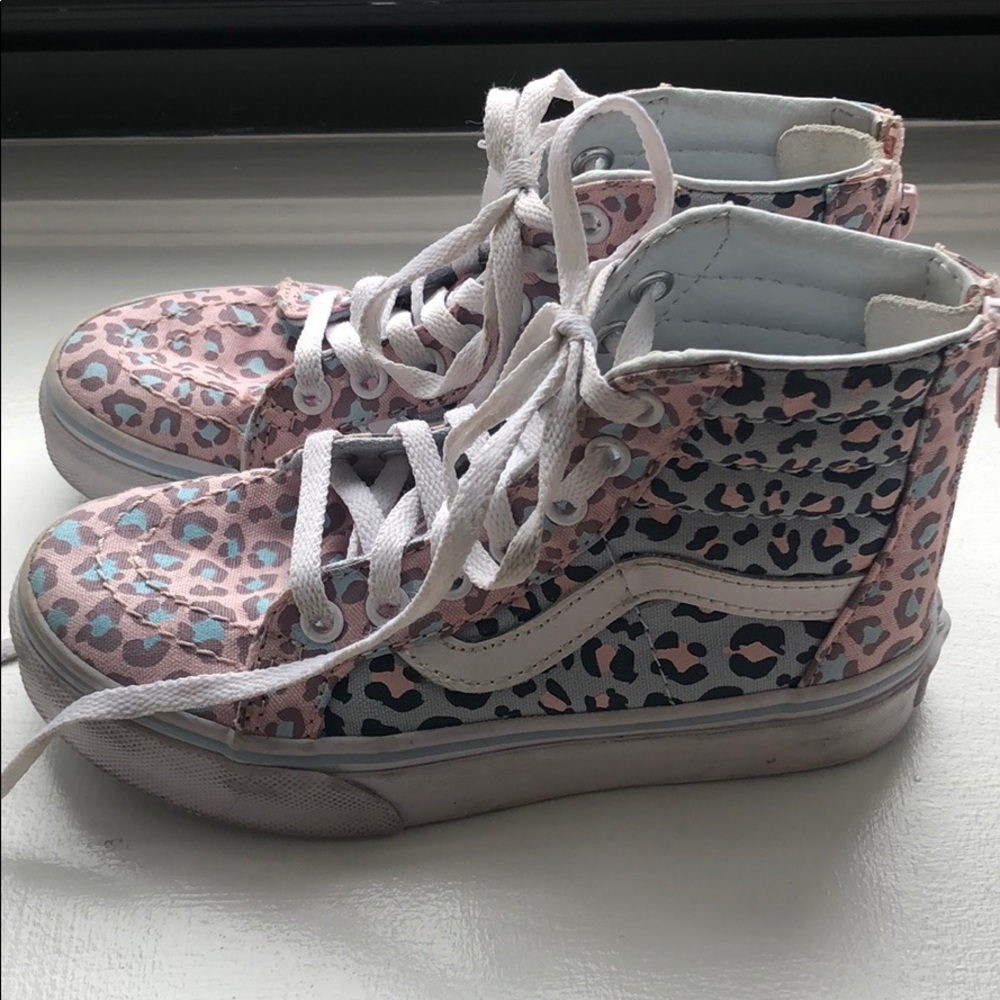Kids vans leopard sneakers